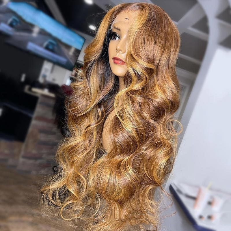 Honey Blonde Body Wave Wig – Premium Human Hair