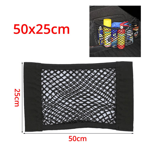 1X Car Back Rear Trunk Organizer Net Mesh Seat Elastic String Magic