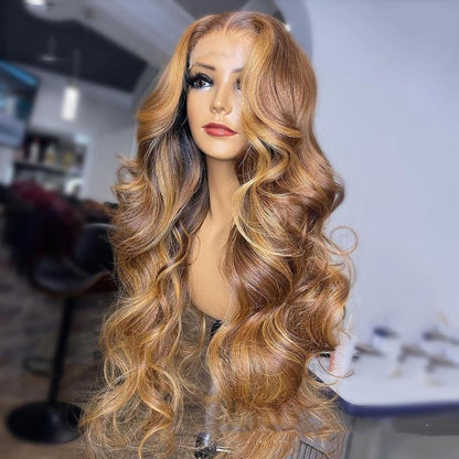 Honey Blonde Body Wave Wig – Premium Human Hair