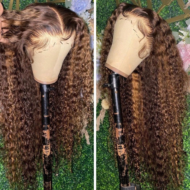 Highlight Curly Lace Wig – 100% Natural Human Hair