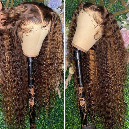 Highlight Curly Lace Wig – 100% Natural Human Hair