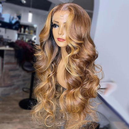 Honey Blonde Body Wave Wig – Premium Human Hair
