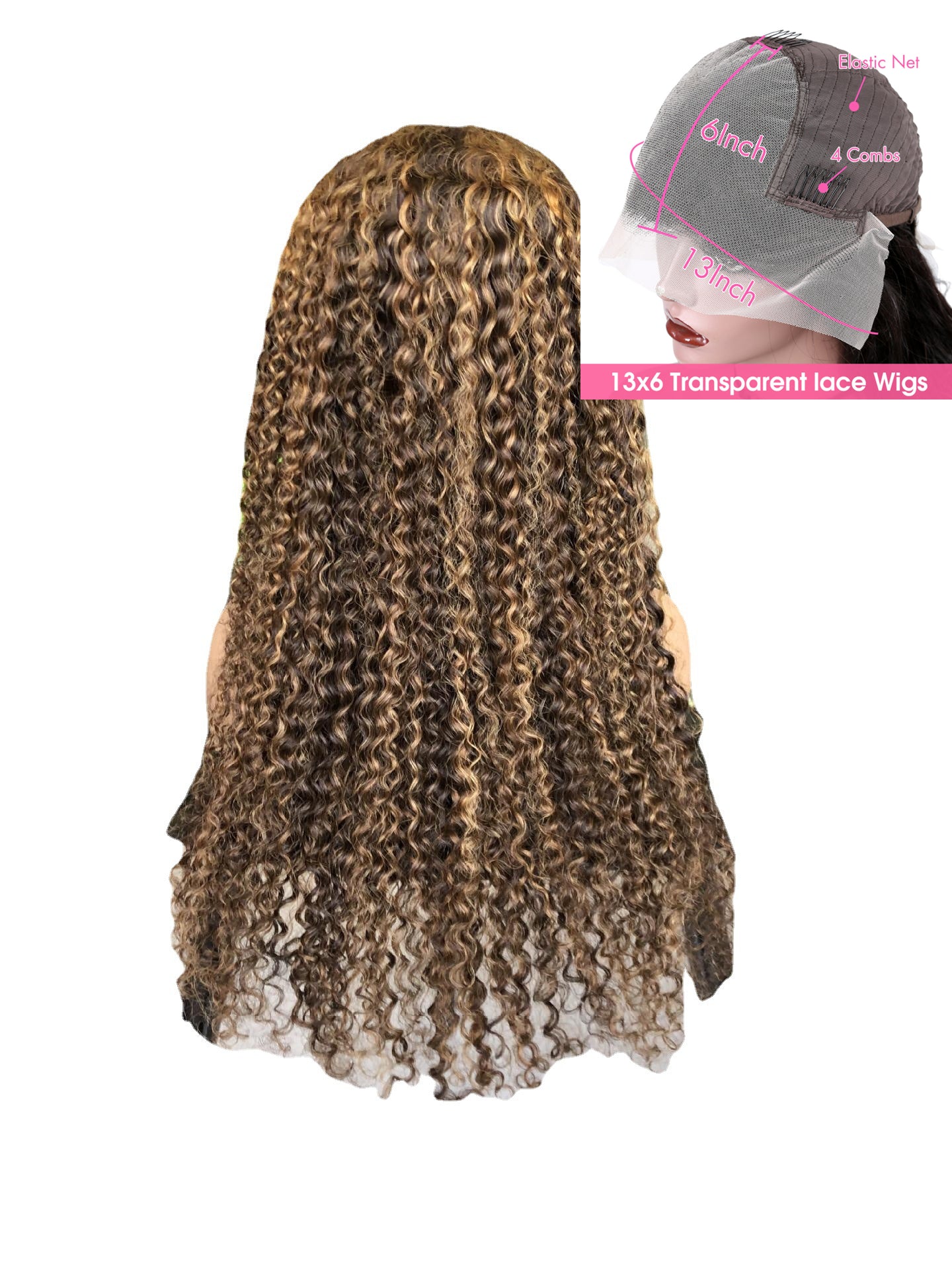 Highlight Curly Lace Wig – 100% Natural Human Hair