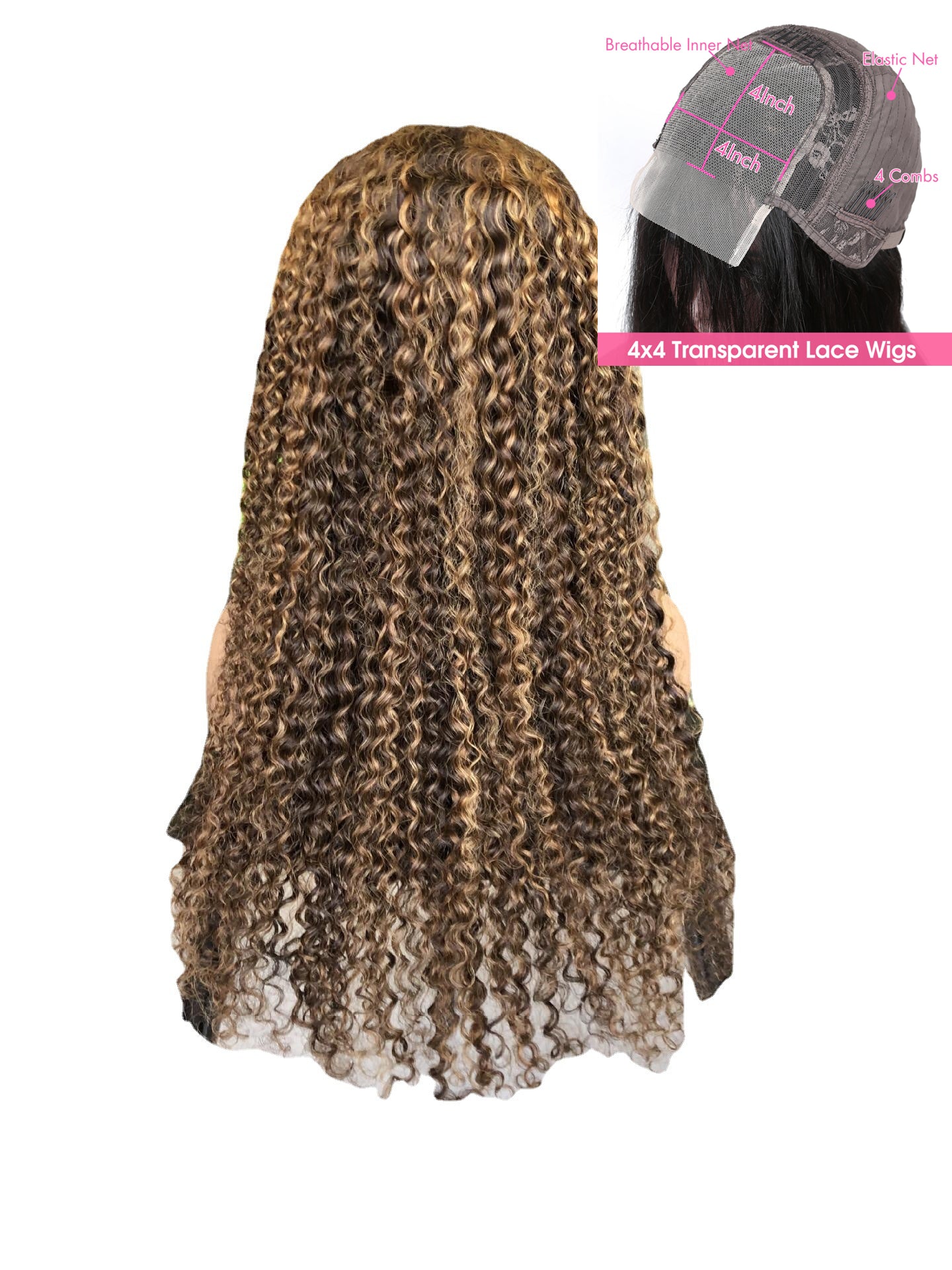 Highlight Curly Lace Wig – 100% Natural Human Hair