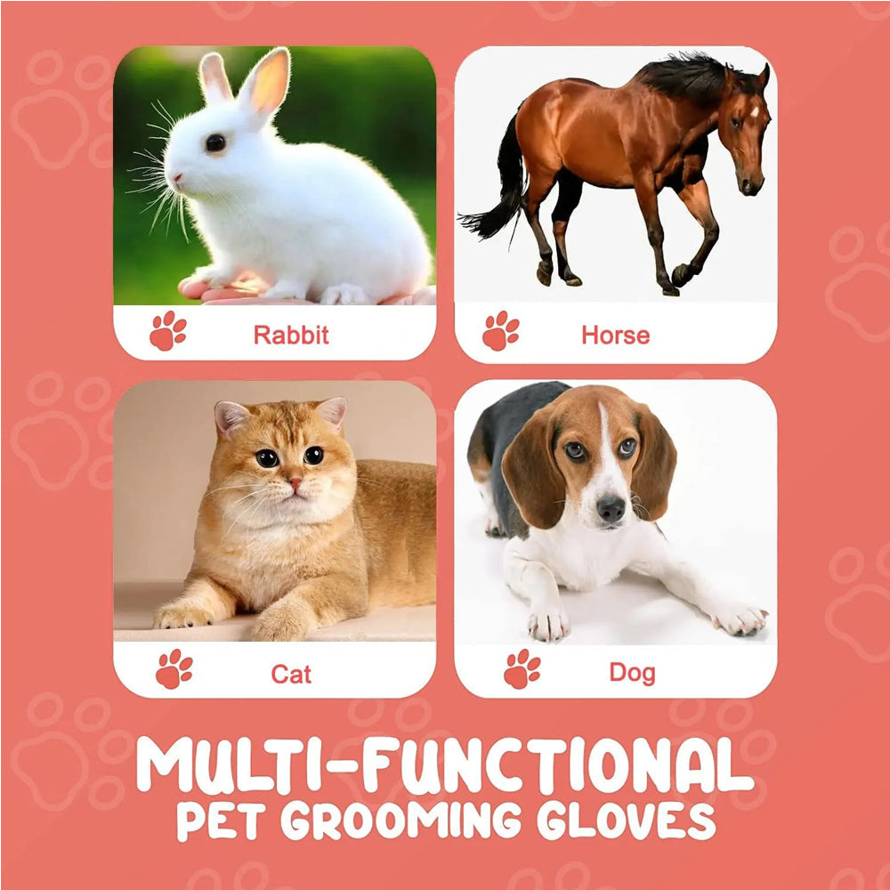 1 Pair Pet Grooming Cat Dog Rabbits Horse Gloves Pet Brush Glove