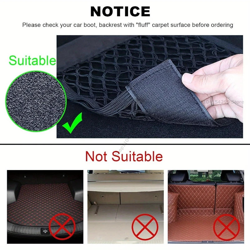 Car Trunk Mesh Organizer Car Tail Storage Net Seat Back Pocket
