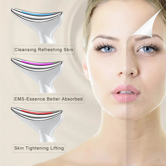 EMS Electric Neck Massager Microcurrent LED Photon Face Firming