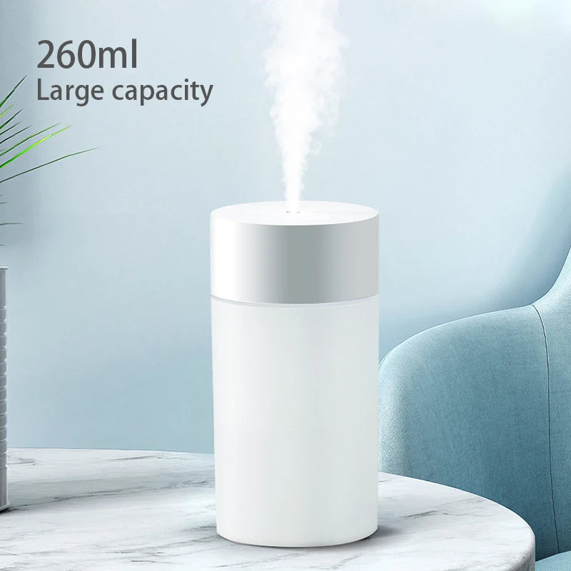 260ML USB Ultrasonic Air Humidifier LED Lamp Mini Essential Oil