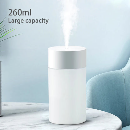260ML USB Ultrasonic Air Humidifier LED Lamp Mini Essential Oil