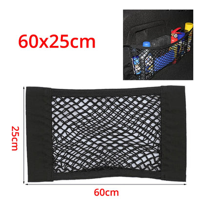 1X Car Back Rear Trunk Organizer Net Mesh Seat Elastic String Magic