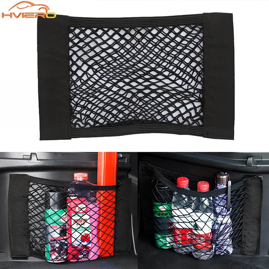 1X Car Back Rear Trunk Organizer Net Mesh Seat Elastic String Magic