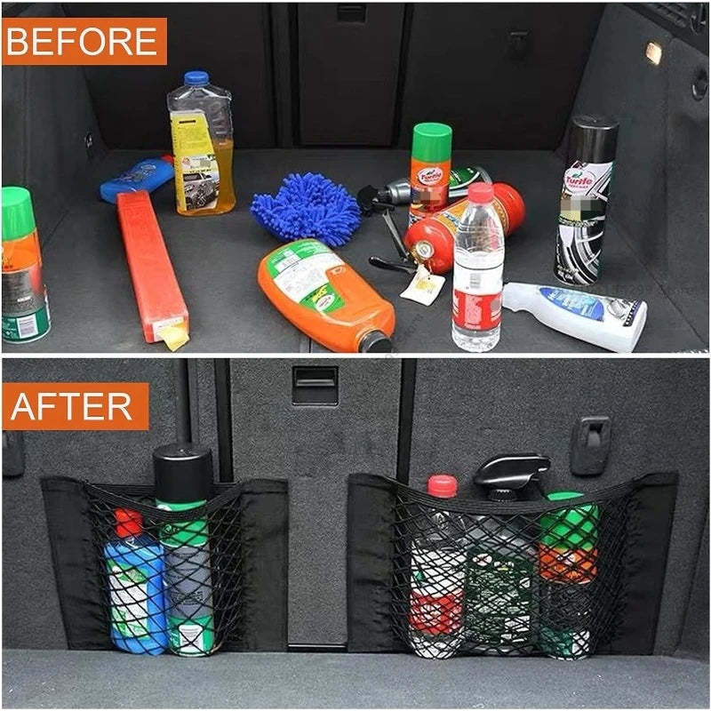 Car Trunk Mesh Organizer Car Tail Storage Net Seat Back Pocket