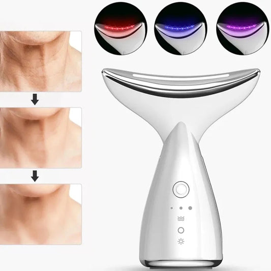 EMS Electric Neck Massager Microcurrent LED Photon Face Firming