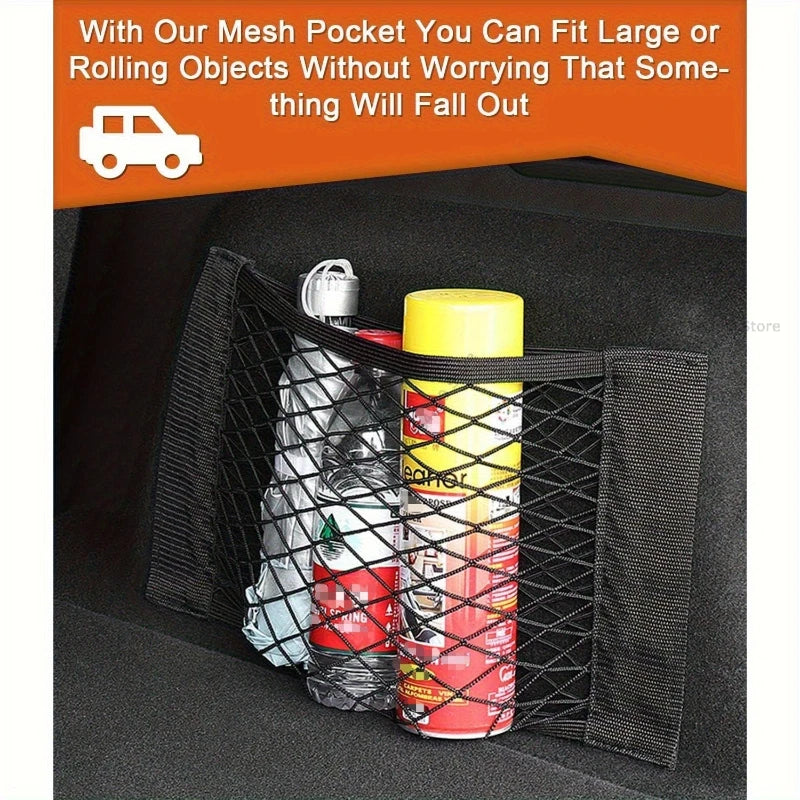 Car Trunk Mesh Organizer Car Tail Storage Net Seat Back Pocket