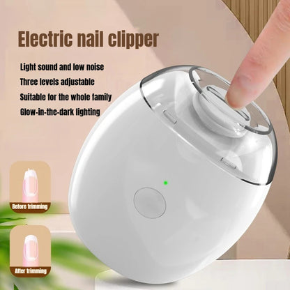 2 IN 1 Electric Nail Clipper Cutter with LED Light Automatic Nail