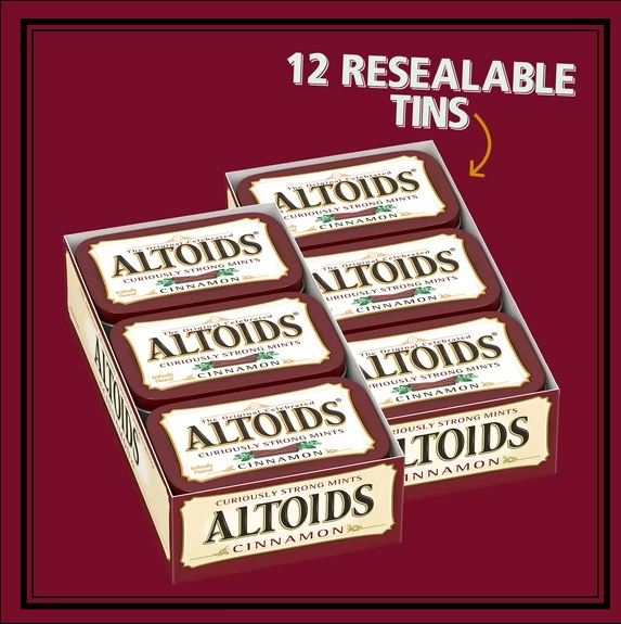 Altoids Cinnamon Mints 12-Pack – Curiously Strong Breath Freshener
