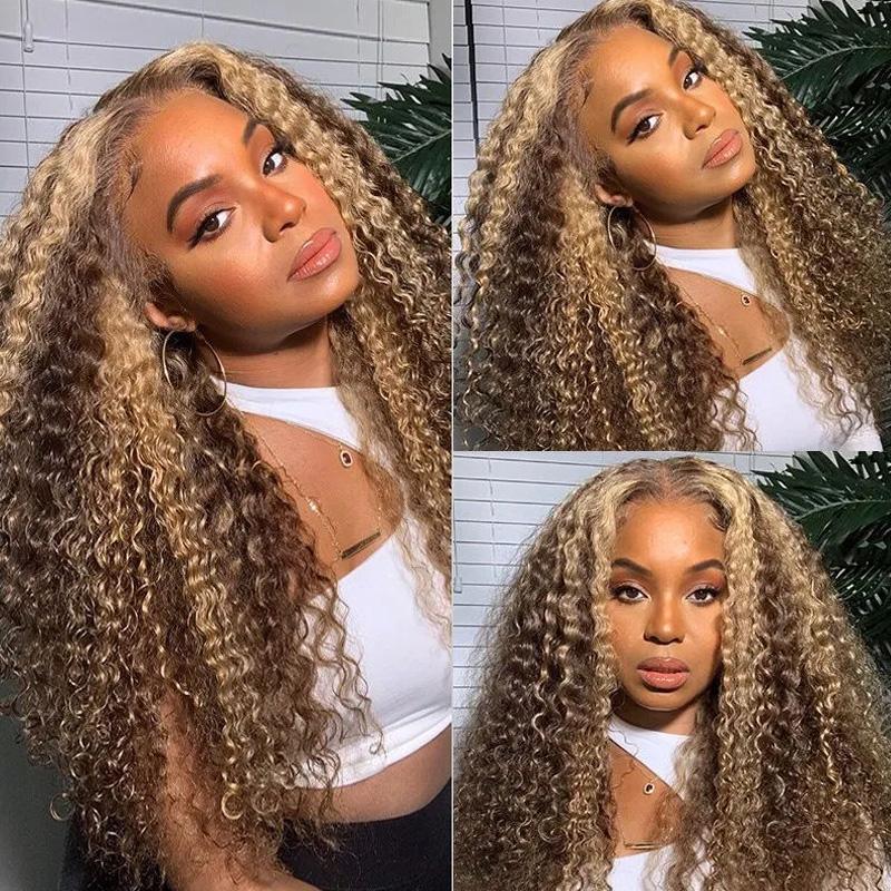 Highlight Curly Lace Wig – 100% Natural Human Hair