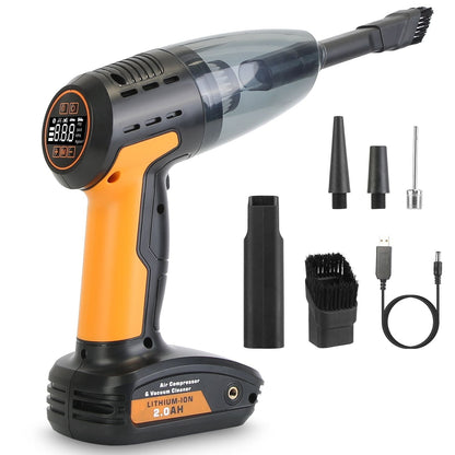 4 In 1 Cordless Car Vacuum Cleaner and Tire Inflator with LED Light
