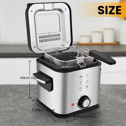 Susteas 1500W Electric Deep Fryer with Basket – Temp Control