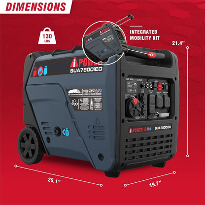 A-iPower 7600W Dual Fuel Quiet Portable Inverter Generator – Electric Start